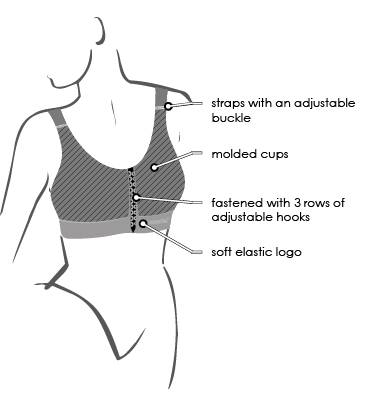 חזייה לאחר ניתוח כותנה ליפואלסטיק LIPOELASTIC